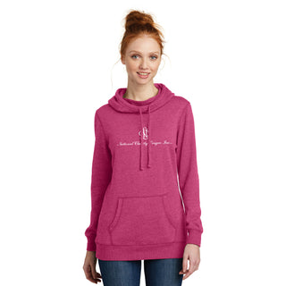 National Charity League Stacked Logo Women’s Lightweight Fleece Hoodie - Heathered Pink Azalea