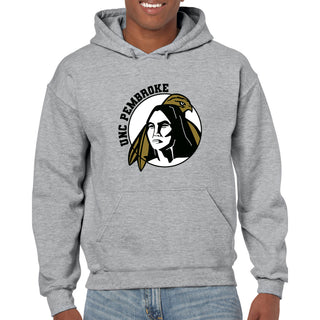 UNC Pembroke Braves Primary Logo Hoodie - Sport Grey