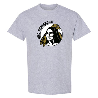 UNC Pembroke Braves Primary Logo T Shirt - Sport Grey