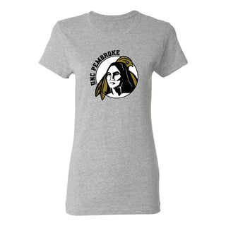 UNC Pembroke Braves Primary Logo Women's T Shirt - Sport Grey