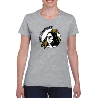 UNC Pembroke Braves Primary Logo Women's T Shirt - Sport Grey