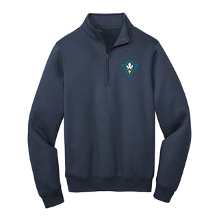 Wilmington Seahawks Primary Logo Left Chest Quarter Zip Sweatshirt - Navy