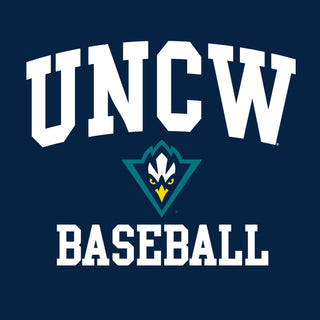 UNC Wilmington Seahawks Arch Logo Baseball T-Shirt - Navy