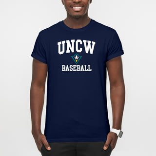 UNC Wilmington Seahawks Arch Logo Baseball T-Shirt - Navy