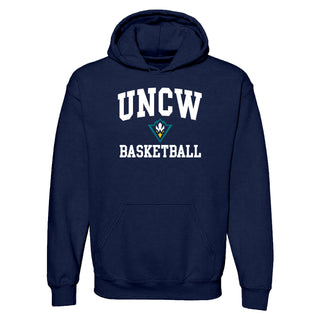 UNC Wilmington Seahawks Arch Logo Basketball Hoodie - Navy