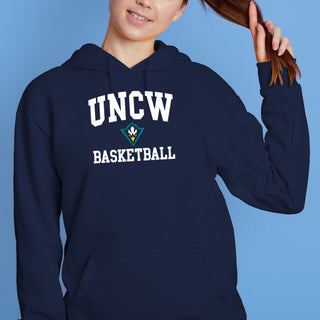 UNC Wilmington Seahawks Arch Logo Basketball Hoodie - Navy