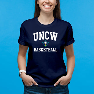 UNC Wilmington Seahawks Arch Logo Basketball T-Shirt - Navy