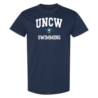 UNC Wilmington Seahawks Arch Logo Swimming T-Shirt - Navy