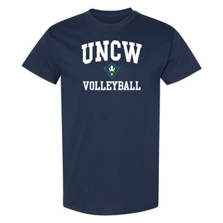 UNC Wilmington Seahawks Arch Logo Volleyball T-Shirt - Navy