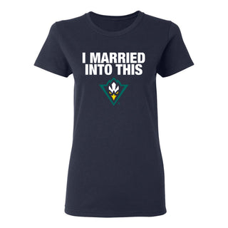 UNC Wilmington Seahawks I Married Into This Women's T-Shirt - Navy