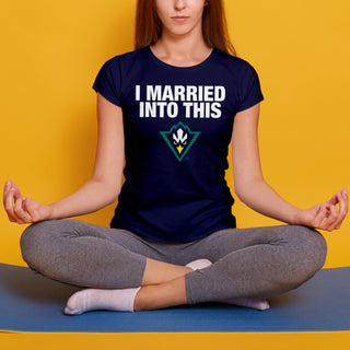 UNC Wilmington Seahawks I Married Into This Women's T-Shirt - Navy
