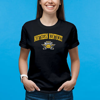 Northern Kentucky University Norse Arch Logo Short Sleeve T Shirt - Black