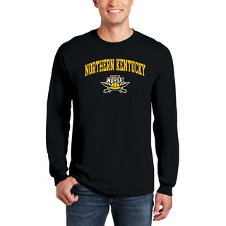 Northern Kentucky University Norse Arch Logo Long Sleeve T Shirt - Black