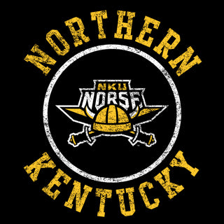 Northern Kentucky University Norse Distressed Circle Logo Short Sleeve T Shirt - Black