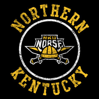 Northern Kentucky University Norse Distressed Circle Logo Long Sleeve T Shirt - Black