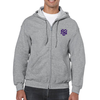 NYU Primary Logo LC EMB Full Zip Hoodie
