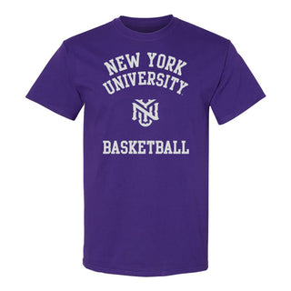 New York University Violets Arch Logo Basketball T-Shirt - Purple