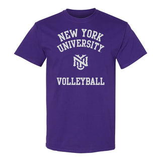 New York University Violets Arch Logo Volleyball T-Shirt - Purple