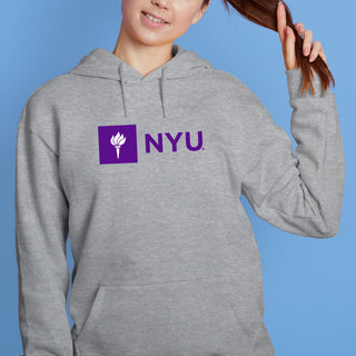 New York University Institutional Logo Hoodie - Sport Grey