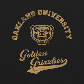 Oakland University Retro Script NLA Triblend T-Shirt - Vintage Black