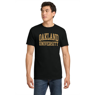 Oakland University Front and Back Print T-Shirt - Black