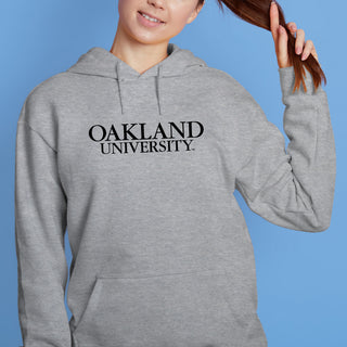Oakland University Institutional Logo Hoodie - Sport Grey