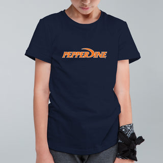 Pepperdine University Waves Basic Block Youth T-Shirt - Navy