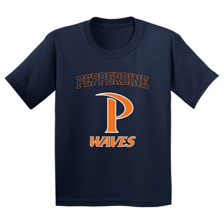 Pepperdine University Waves Arch Logo Youth T-Shirt - Navy