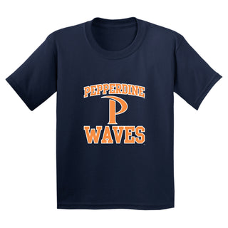 Pepperdine University Waves Arch Logo Youth T-Shirt - Navy