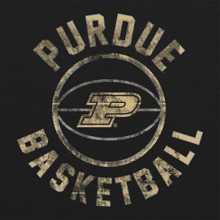 Purdue University Boilermakers Basketball Distress Short Sleeve T Shirt - Vintage Black