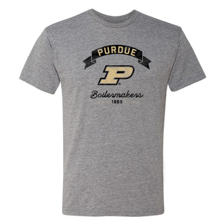 Purdue Ribbon Arc NLA Triblend T-Shirt - Premium Heather