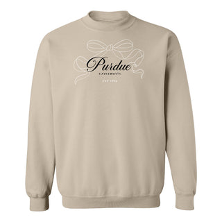 Purdue Delicate Bow Crewneck Sweatshirt - Sand