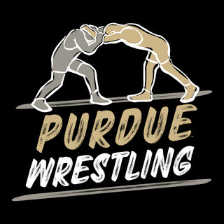 Purdue Wrestling Sketch Hoodie - Black