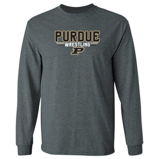 Purdue Wrestling Top Flight Long Sleeve T-Shirt - Dark Heather