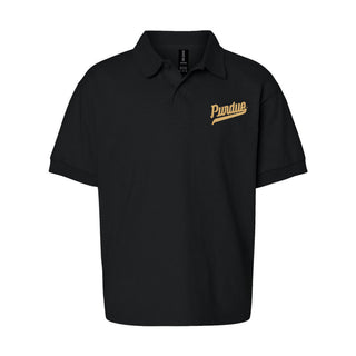 Purdue Script EMB Youth Dryblend Jersey Polo