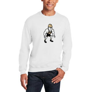 Purdue Pete Wrestling Mascot Mark Crewneck - White