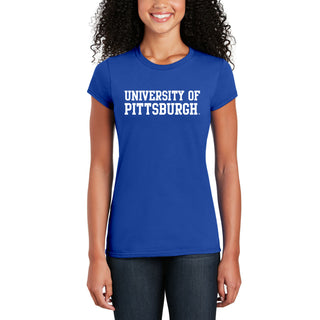 Pittsburgh Panthers Basic Block Women's T-Shirt - Royal