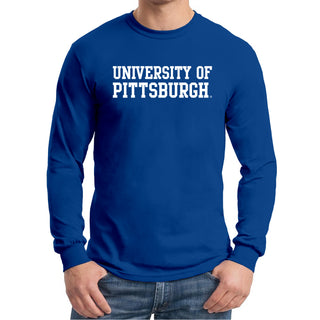 Pittsburgh Panthers Basic Block Long Sleeve T-Shirt - Royal