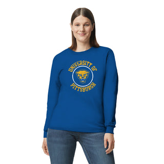 Pittsburgh Panthers Distressed Circle Logo Long Sleeve T-Shirt - Royal