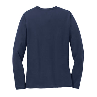 Basic Block University of Michigan Womens Basic Cotton Long Sleeve T Shirt - Navy