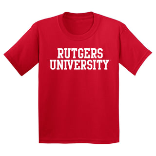 Rutgers University Scarlet Knights Basic Block Youth T-Shirt - Red