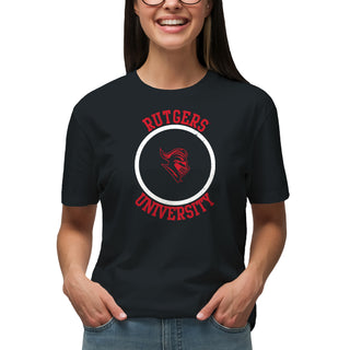 Rutgers University Scarlet Knights Distressed Circle Logo T-Shirt - Black