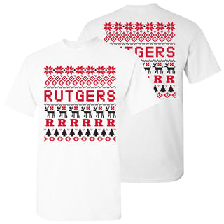 Rutgers Scarlet Knights Holiday Sweater T-Shirt - White
