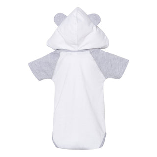 Michigan Wolverines Primary Logo Hooded Bear Ears Creeper Bodysuit - White/Heather
