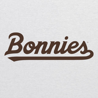 St. Bonaventure Script Wordmark Triblend T-Shirt - 3/4 Sleeve Raglan - White/Black