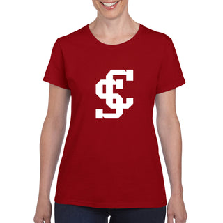 Santa Clara Broncos Primary Logo Women's T-Shirt - Cardinal