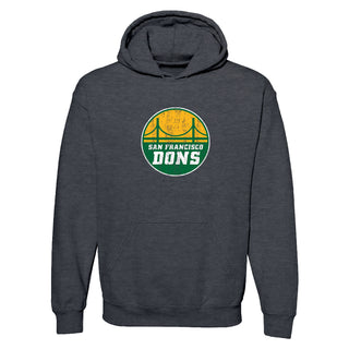 San Francisco Dons Bridge Logo Distressed Hoodie - Dark Heather
