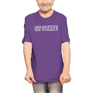 San Francisco State University Gators Basic Block Youth T-Shirt - Purple