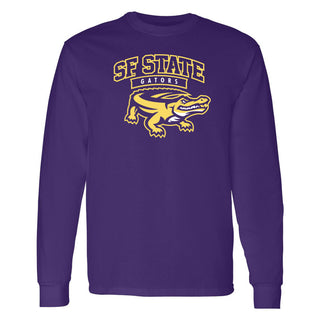 San Francisco State University Gators Arch Logo Long Sleeve T-Shirt - Purple