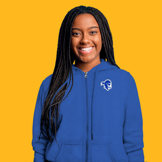 Seton Hall University Pirates Primary Logo Full Zip Hoodie - Royal